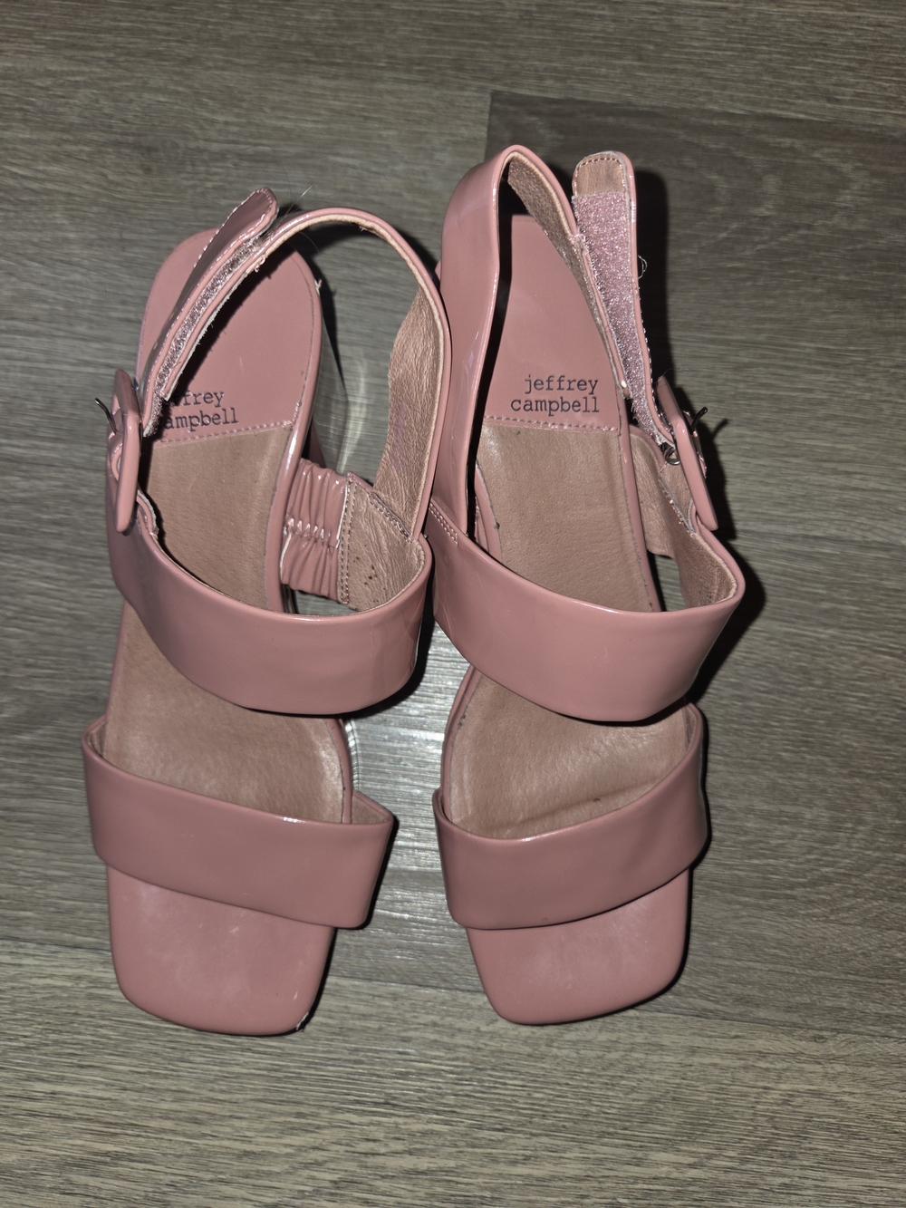 Jeffrey Campbell Linda Block Heel Square Toe Platform Sandal Pink